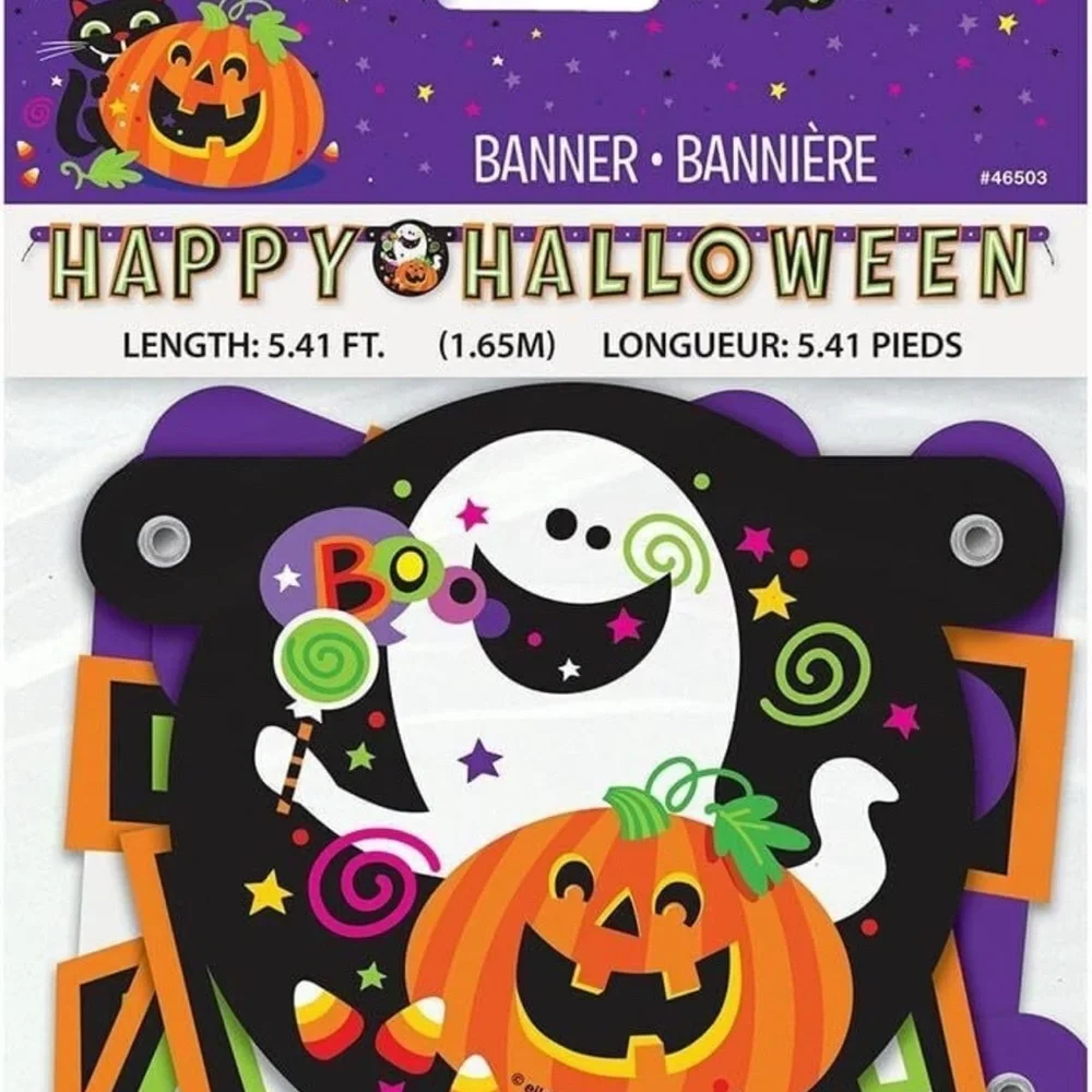 Happy Halloween Jointed Party Banner - 5.41 Feet Spooktacular Ceiling Decoration